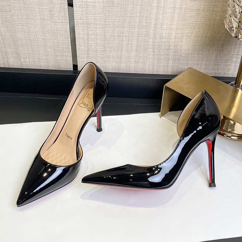 Pointed toe sexy nude high heels 75